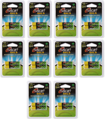 

Tuscan GOLD AAA 1100mAh 10 Pack (20Pcs) Rechargeable Ni-MH Battery