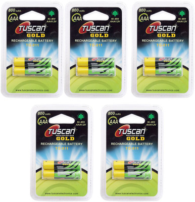 

Tuscan GOAAA 800 mAh 5 Pack (10Pcs) Rechargeable Ni-MH Battery