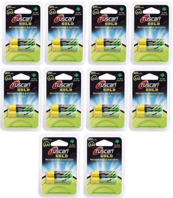

Tuscan GOLD AAA 800 mAh 10 Pack (20Pcs) Rechargeable Ni-MH Battery