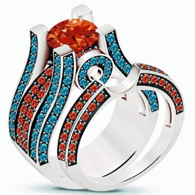 Deevam Copper Cubic Zirconia Sterling Silver Plated Ring