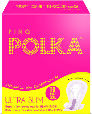 

pinq polka Sanitary Pads (XXL) - 10 Premium Ultra Slim Sanitary Pads Sanitary Pad(Pack of 10)