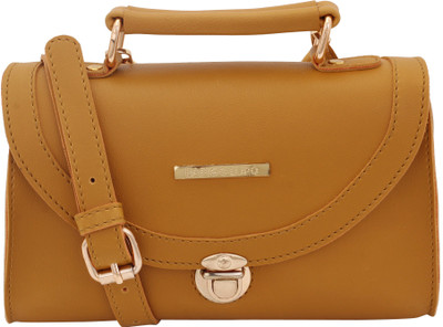 

LAPIS-O- LUPO Women Casual Yellow Synthetic Leather Sling Bag