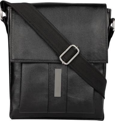 

Margaux Men & Women Casual Black PU Sling Bag