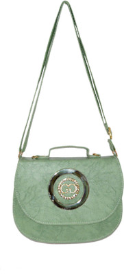 

minaar Girls Evening/Party Green Leatherette, PU Sling Bag