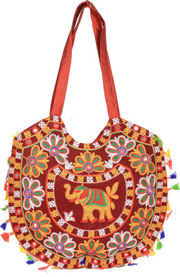 

Baisa Women Casual Maroon Cotton Hand-held Bag