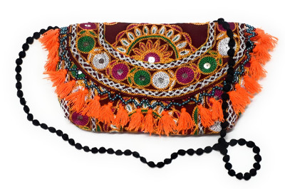 

Unique Fashion Women Evening/Party, Casual, Formal Maroon, Multicolor, Orange Velvet Sling Bag