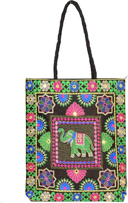 

Baisa Women Casual Black Cotton Hand-held Bag