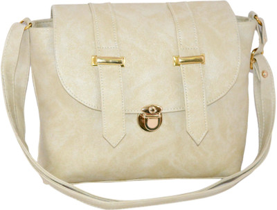 

MINAAR Women Evening/Party, Casual, Formal White PU Sling Bag