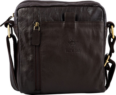 

Â Buff & Jack Men Formal Brown Genuine Leather Sling Bag