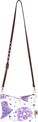 Astara Women Evening/Party, Casual, Formal White, Purple Canvas Sling Bag, Purple;white