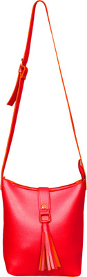 

mango star Girls Casual, Formal, Evening/Party Red Genuine Leather Sling Bag