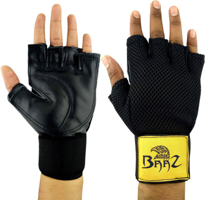 

Baaz Weight Lifting Wrist Support Gym & Fitness Gloves (, Black