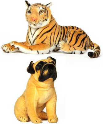 

MEGAEMART DOG AND TIGER ANIMAL SOFT TOY PACK OF 2 - 40 cm(Multicolor)