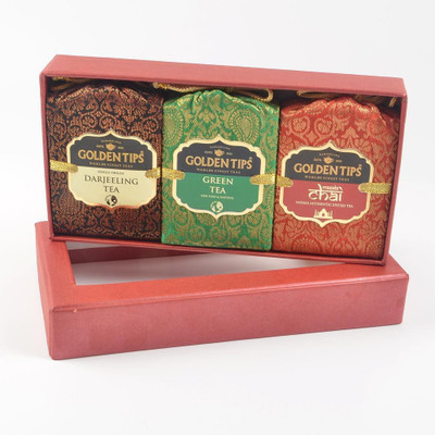 

Golden Tips 3-in-1 Handmade Paper Box Darjeeling, Green and Masala chai- 3x50g Plain, Spices Tea Blend(25 g, Box)