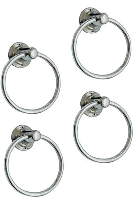 ANMEX RoundRING4 (Round Shape) Bathroom and Kithchen chrome Towel Holder- Pack of 4 Towel Holder(Stainless Steel)