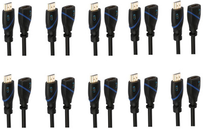 

CE TV-out Cable High Speed HDMI Extension Cable Male - Female 1.5 Feet, Supports Ethernet- Latest Specification Cable, 10 Pack(Black, For TV, 0.5 m)