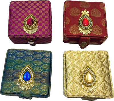 

Jay Brocade Jewelley Vanity Box pack of 4 Jewellery Vanity Box(Maroon, Gold, Blue, Pink)