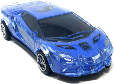 

Akrobo Inertia Powered Tranasperent Body Sports car with Light and Music Great Gift for Kids Blue(Blue)