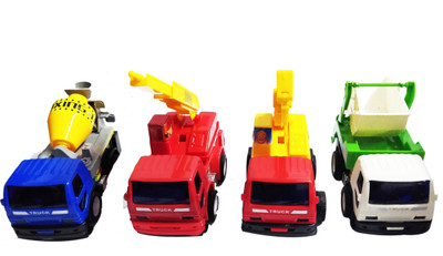 

Emob Set of 4 Engineering Vehicle Construction Pull Back Truck Toy for Kids(Multicolor)