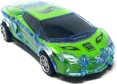 

Akrobo Inertia Powered Tranasperent Body Sports car with Light and Music Great Gift for Kids Green(Green)