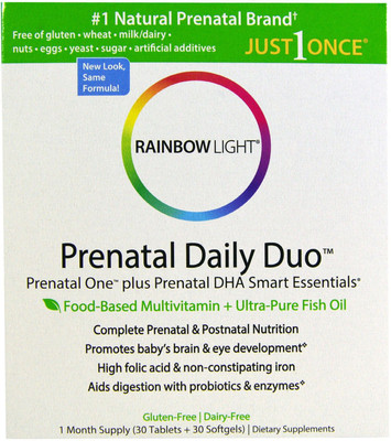 

Rainbow Light Prenatal One plus & DHA Smart Essentials, 1 Month Supply (30 Tablets+30 Softgels)(30 No)