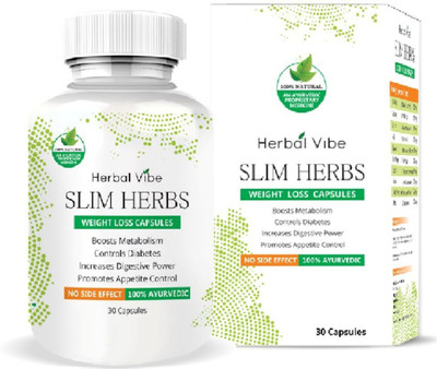 

Herbal Vibe Slim Herbs 100 % Ayurvedic Weight Loss and Fat Burn Capsules(30 No)