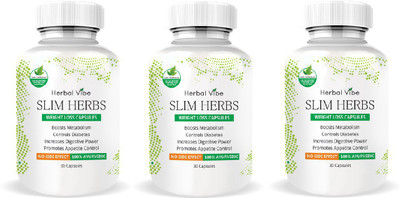 Herbal Vibe Slim Herbs 100 % Ayurvedic Weight Loss and Fat Burn Capsules(90 No)