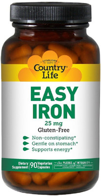 

Country Life Country Life, Easy Iron, 25 mg, 90 Veggie Caps(90 No)