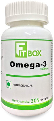 

FitBox Omega 3 Veg 1000mg | HIGH EPA + DHA 300MG Triple Strength Capsules | 30 Pills(1000 mg)