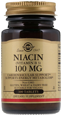 

Solgar Solgar, Niacin (Vitamin B3), 100 mg, 100 Tablets(100 No)