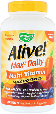 

Nature's Way Alive! Max Potency Multi-Vitamin, 180 Tablets(180 No)