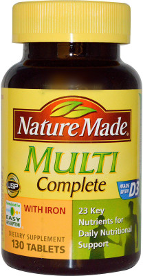 

Nature Made Multi, Complete, with Iron, Tablets, 130 Tablets(130 No)