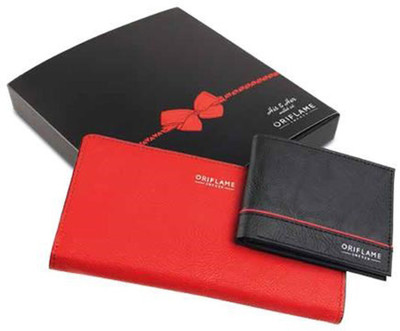 

Oriflame Girls Red, Black Genuine Leather Wallet(15 Card Slots), Black;red