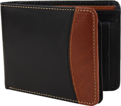 

Rosset Men Casual Black, Brown Genuine Leather Wallet(6 Card Slots), Black tan