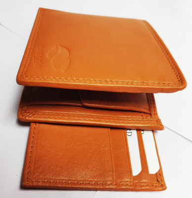 

swaggler Men Black Genuine Leather Wallet(6 Card Slots), Tan