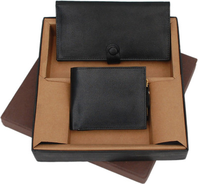 

Borse Men Black Genuine Leather Wallet(5 Card Slots)
