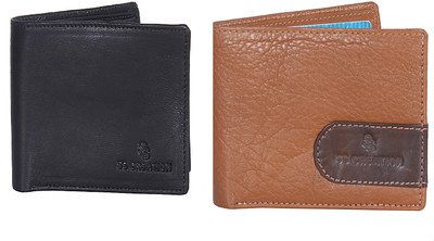 

SS CREATION Men Black, Brown Genuine Leather, Genuine Leather Wallet(5 Card Slots)