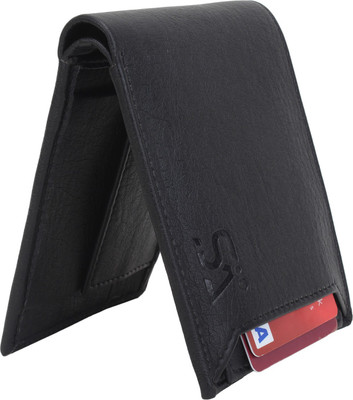 

ATSH Men Black Artificial Leather Wallet(6 Card Slots)