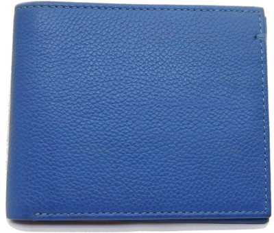 

flex boom Men Blue Genuine Leather Wallet(6 Card Slots)
