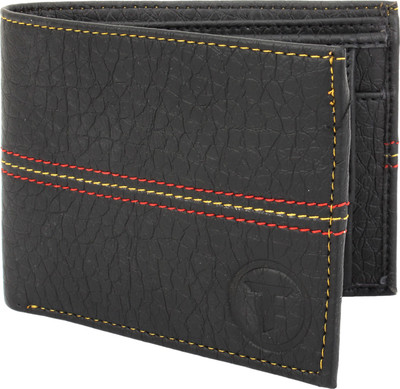 

FABTRIM Men Black Artificial Leather, Fabric, Canvas Wallet(3 Card Slots)