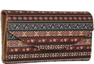 

K London Women Ethnic Multicolor Artificial Leather Wallet(5 Card Slots), Brown