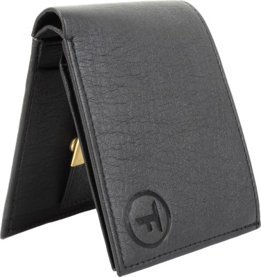 

FABTRIM Men Black Artificial Leather, Fabric, Canvas Wallet(7 Card Slots)