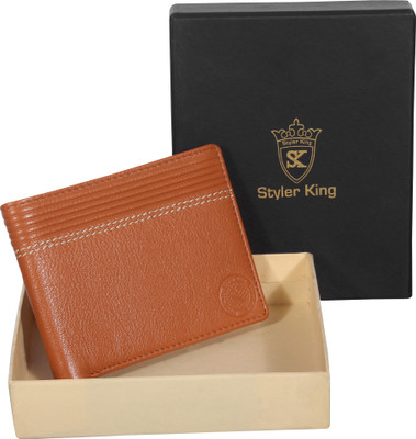 

Styler King Men Tan Genuine Leather Wallet(6 Card Slots)