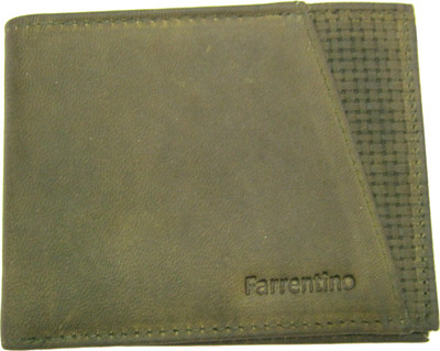 

Farrentino Men Green Genuine Leather Wallet(6 Card Slots), Tan