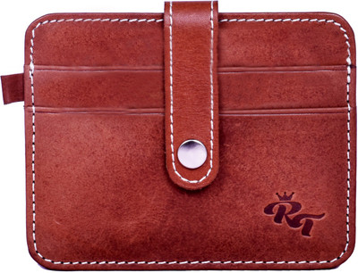 

ROYAL TRADERS Men Brown Genuine Leather Card Holder(6 Card Slots)