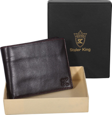 

Styler King Men Brown Genuine Leather Wallet(7 Card Slots)