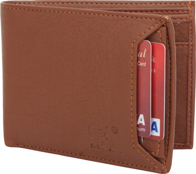 ATSH Men Tan Artificial Leather Wallet(6 Card Slots)