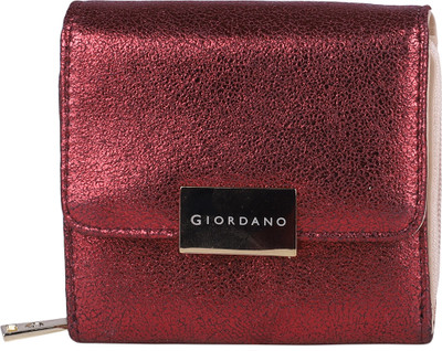 

Giordano Women Red Genuine Leather Wallet(6 Card Slots)