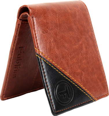 

FABTRIM Men Tan Artificial Leather, Fabric, Canvas Wallet(6 Card Slots)