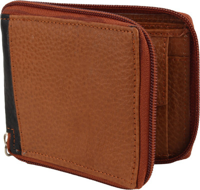 

Rosset Men Casual Tan Genuine Leather Wallet(3 Card Slots), Tan black